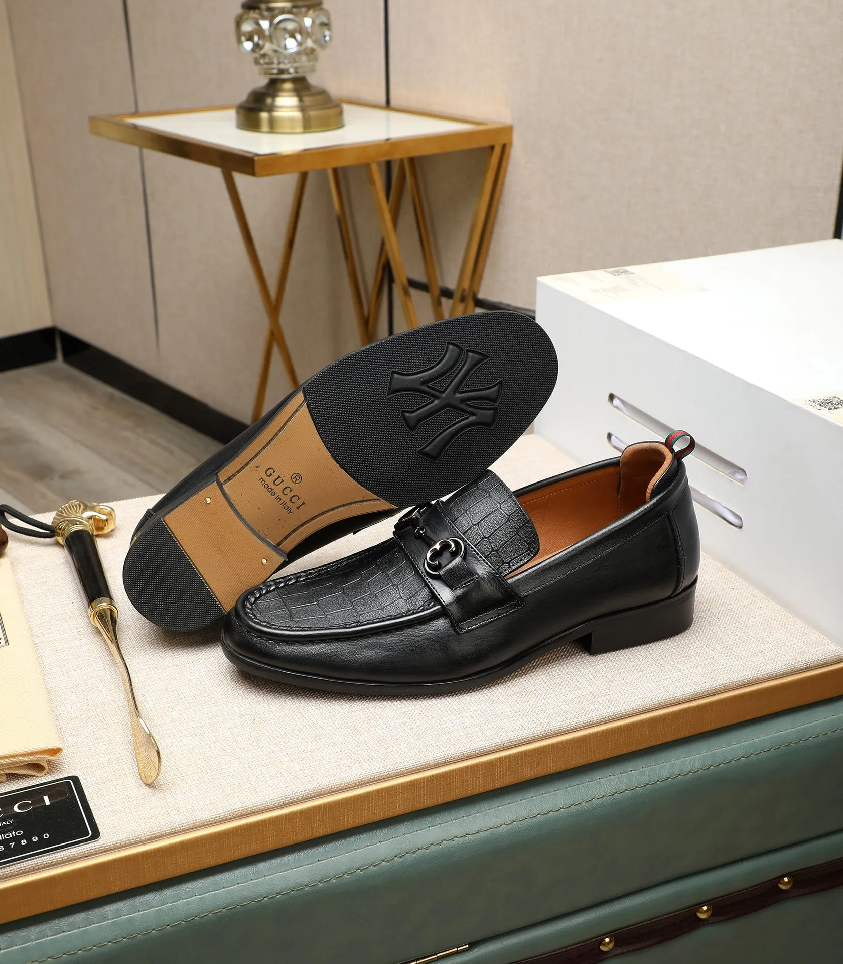Men's shoes 💰500 📛📛Original (water-dyed cow lining) GUCCI official website formal shoes 🌀 Italian 🇮🇹 imported cowhide ➕ top imported water-dyed cowhide lining 💋 fine handmade original bottom, the real thing looks better when photographed in person Standard size 38-44